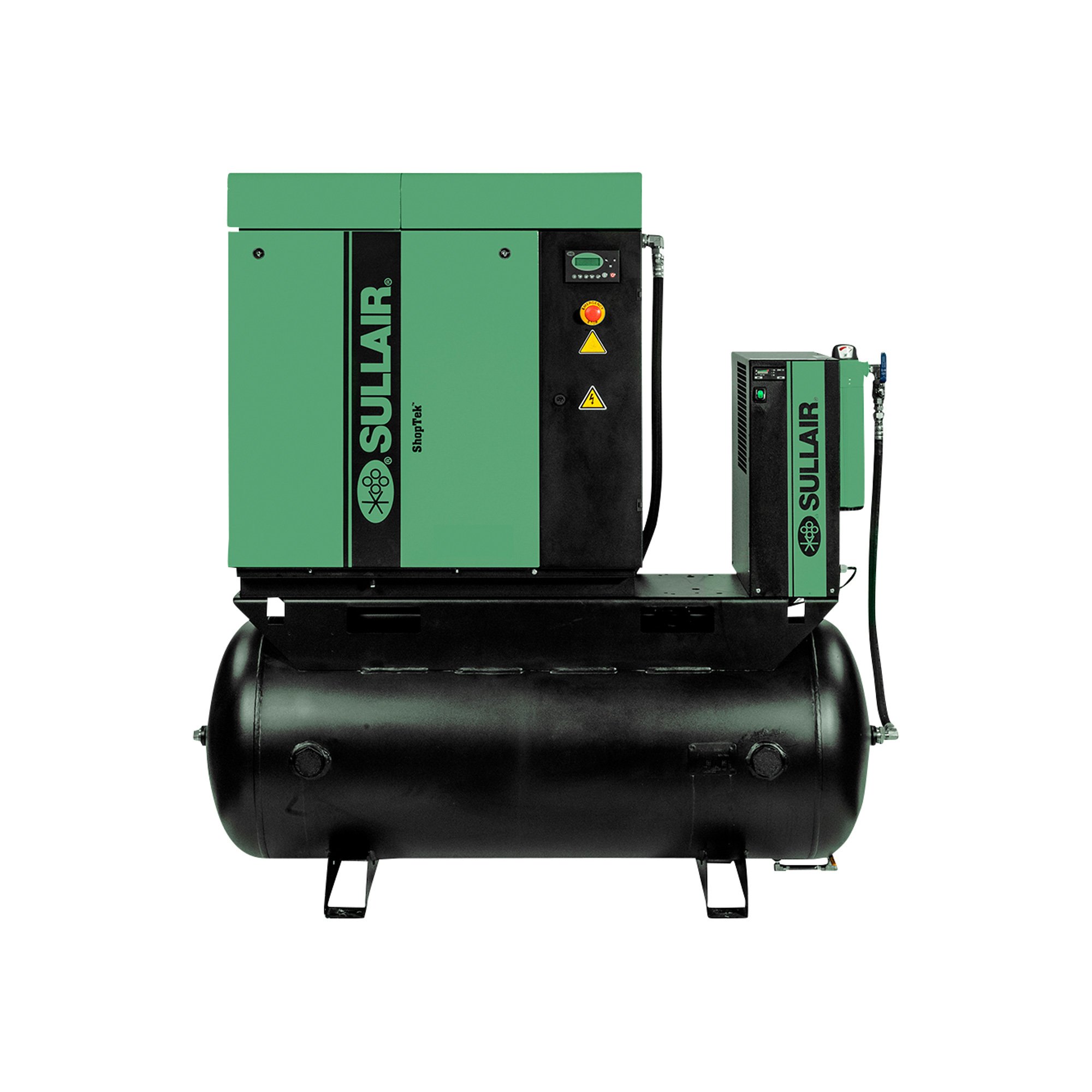 Sullair ShopTek Rotary Screw Air Compressor with Refrigerated Air Dryer — 7.5 HP, 230 Volt, 1 Phase, 80-Gallon Horizontal Tank, Model# ST510RD/230/1/60